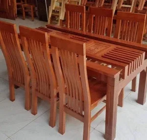 Bộ bàn ăn gỗ Xoan 6 ghế