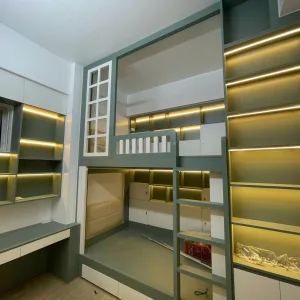 GIƯỜNG TẦNG THÔNG MINH KẾT HỢP BÀN HỌC VÀ TỦ ĐỒ