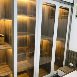 Tủ quần áo khung nhôm cánh kính